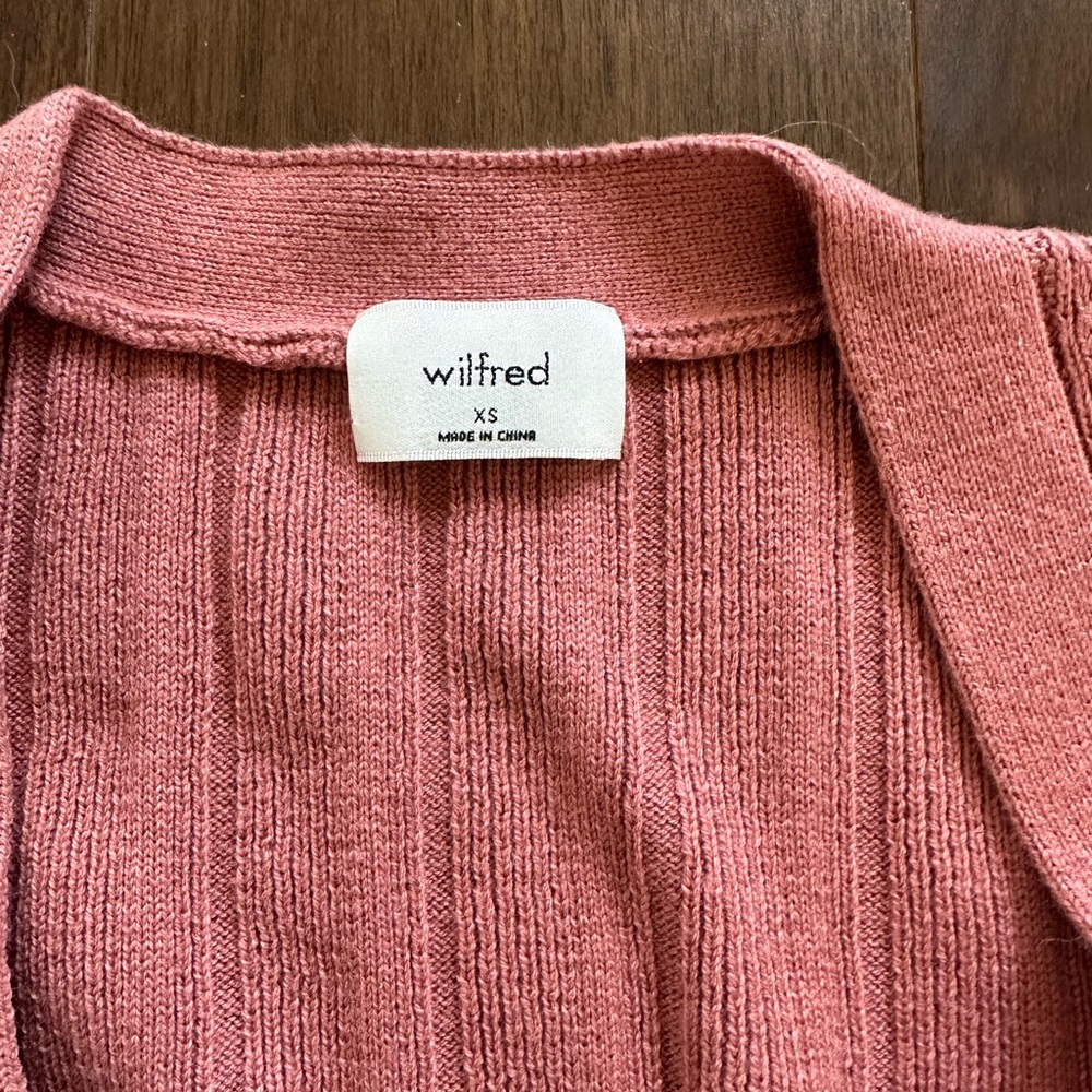 Aritzia Pink Plunge Front Cardigan - Picture 3 of 6